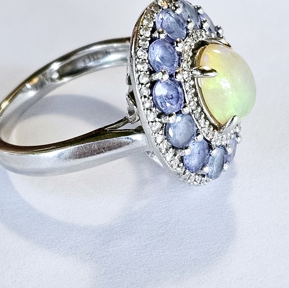 Genuine Carol Brodie Tanzanite & Opal Ring Size 8-ish! 💍 - Picture 5 of 10